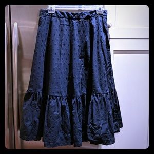 J.Crew Tiered Eyelet Skirt in Navy